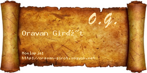 Oravan Girót névjegykártya